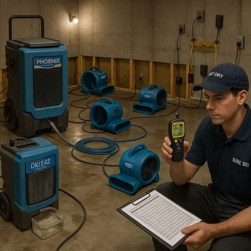 Structural Drying and Dehumidification process in Glencoe, FL